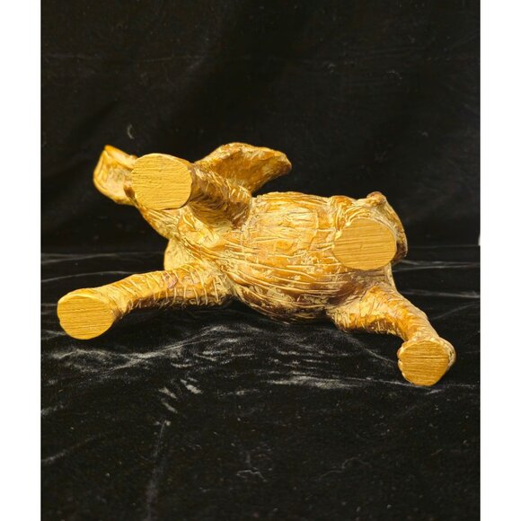 Hand-Carved Wooden Elephant Figurine With Intricate Floral Detailing Decorative - Picture 11 of 12